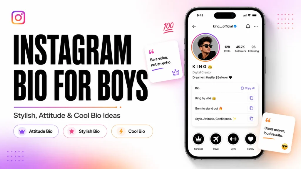 Top 99+ Instagram bio ideas for boys & Girl just copy Paste 4 Instagram Bio For Boys Stylish